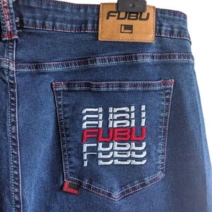 FUBU Mens Blue Jeans Classic Indigo Wash Demin Streetwear Size 38 X 33